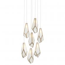  9000-1035 - Glace White 7-Light Round Multi-Drop Pendant