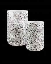  1200-0498 - Pari White Confetti Vase Set of 2