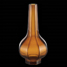  1200-0677 - Amber & Gold Peking Stem Vase